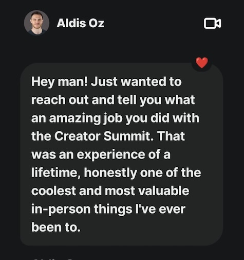 A 2026 summit attendee's social post