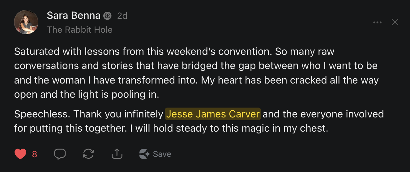 A 2026 summit attendee's social post